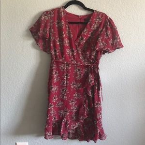 Sharagano Petite Pink Faux Wrap Dress 2P